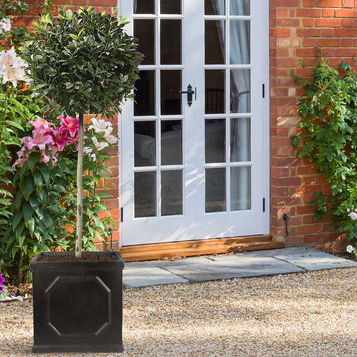 IDEALIST Lite Chelsea Flower Box Square Garden Planter, Faux Lead Light Stone Outdoor Plant Pot W37 H38 L37 cm, 52L - Image 4