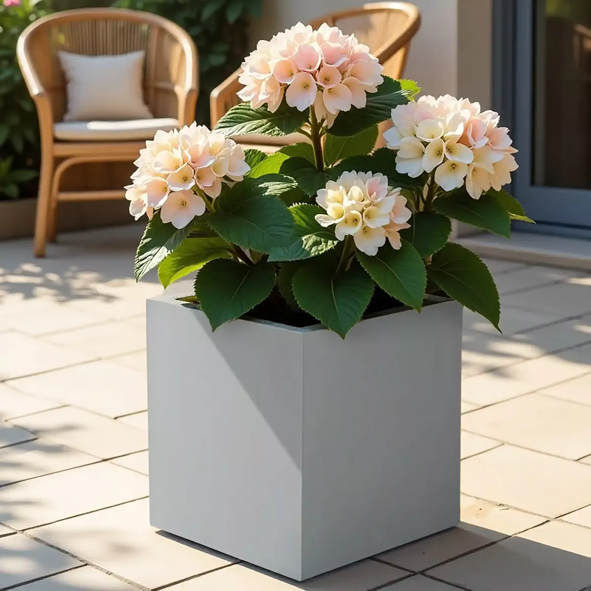 IDEALIST Lite Contemporary Flower Box Square Garden Planter, Faux Lead Light Concrete Outdoor Large Plant Pot H50 L50 W50 cm, 126L - Image 12